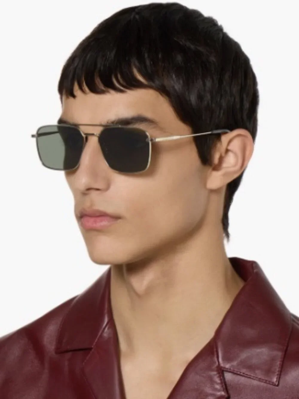 Gucci Men Sunglasses Gold Grey Rectangular GG1957SA 001 NEW AUTHENTIC